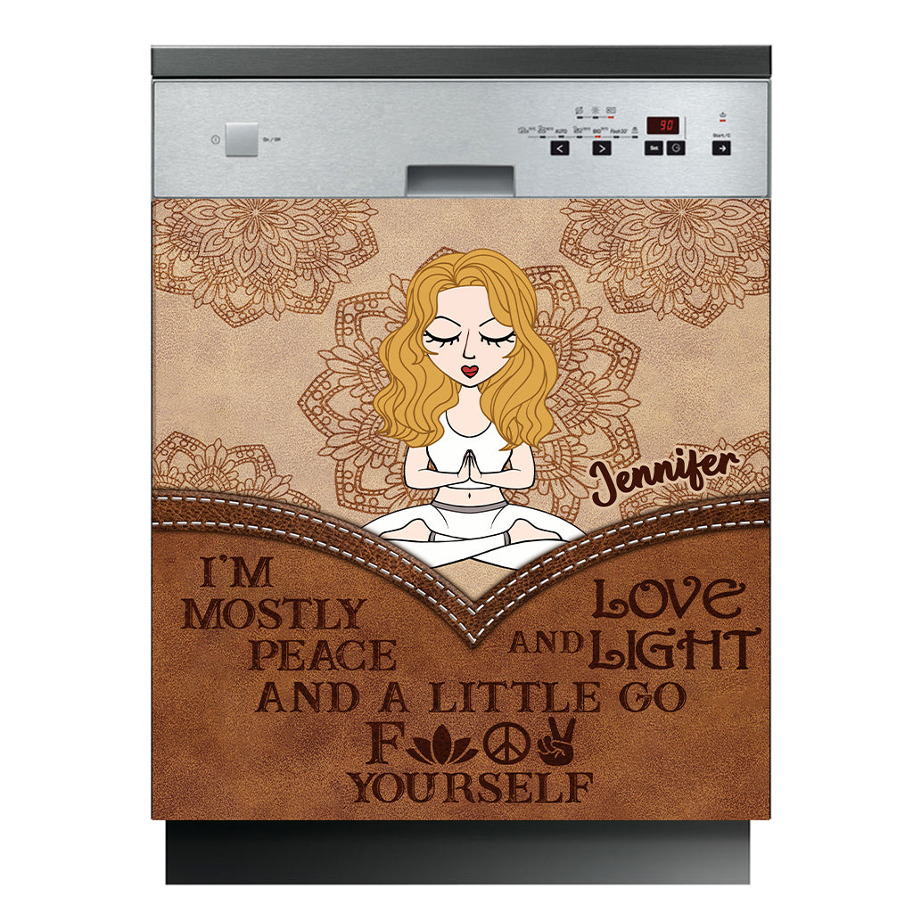 I'm Mostly Peace - Personalized Yoga Dishwasher Cover