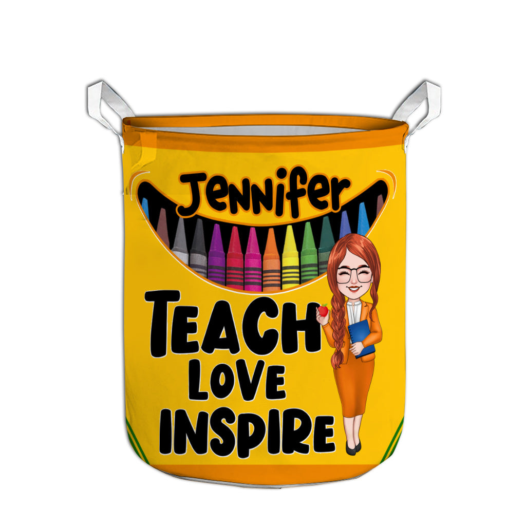 Teach Love Inspire - Personalized Teacher Storage Basket