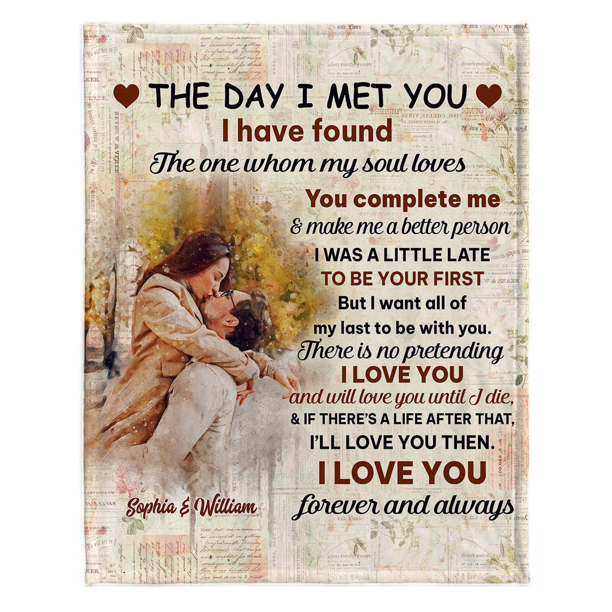 The Day I Met You - Personalized Couple Blanket