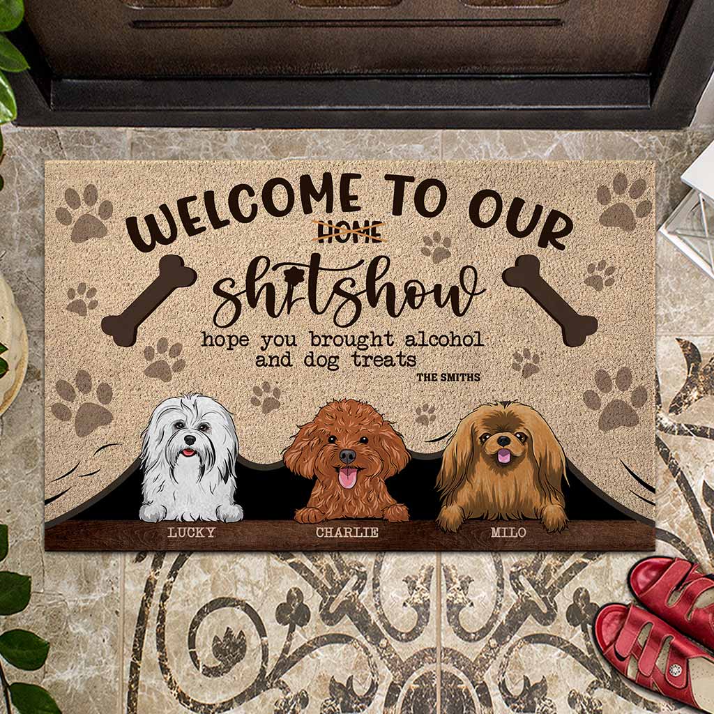 Welcome To Our Shitshow - Personalized Dog Doormat