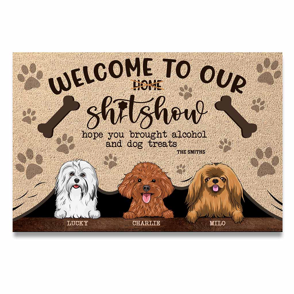 Welcome To Our Shitshow - Personalized Dog Doormat
