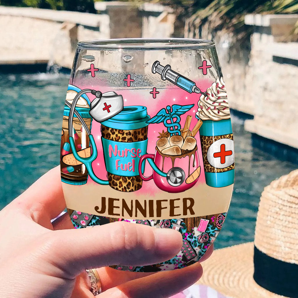 Nurse Life - Nurse gift for mom, her, wife, girlfrend - Personalized All Over Wine Glass