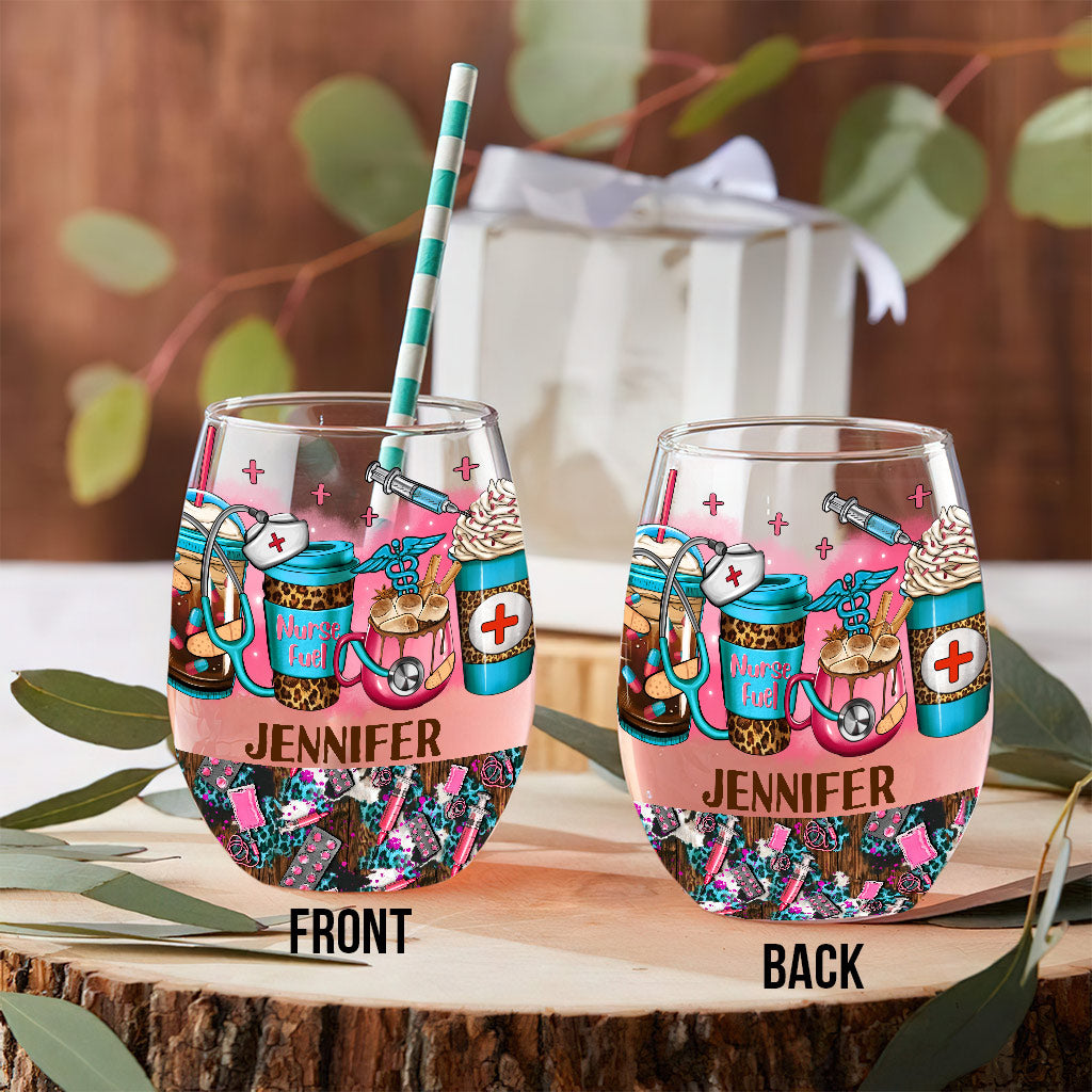 Nurse Life - Nurse gift for mom, her, wife, girlfrend - Personalized All Over Wine Glass