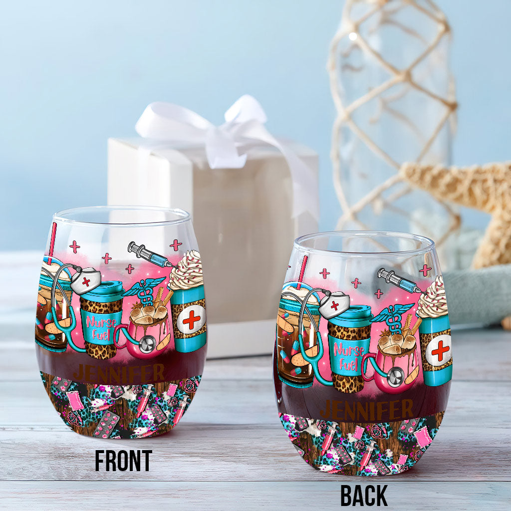 Nurse Life - Nurse gift for mom, her, wife, girlfrend - Personalized All Over Wine Glass