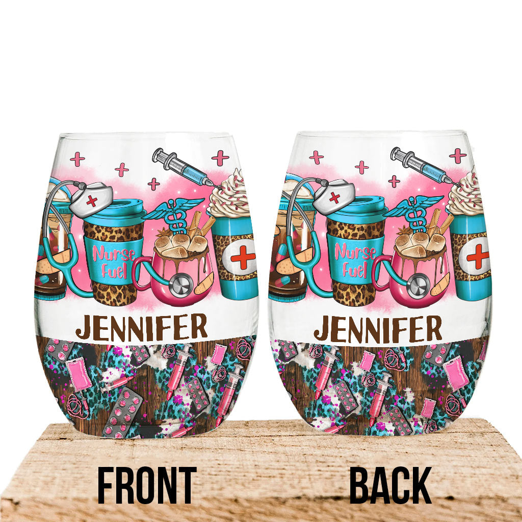 Nurse Life - Nurse gift for mom, her, wife, girlfrend - Personalized All Over Wine Glass
