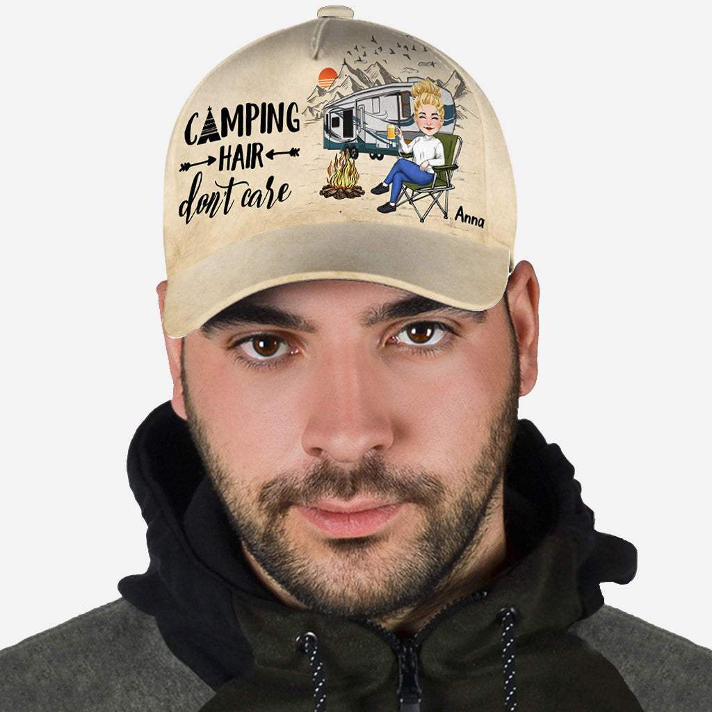 Camping Hair Don't Care - Personalized Camping Classic Cap