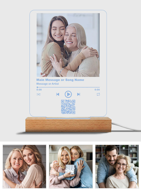 Sentimentale Geschenke für Bonus-Mama – Geschenk für Mama – Personalisierte, geformte Plakettenleuchte