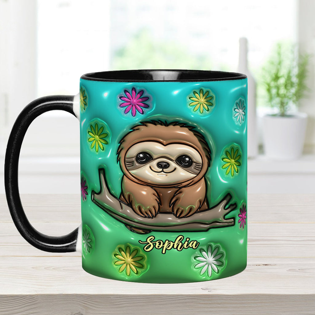 Cute Sloth - Personalized Sloth Accent Mug