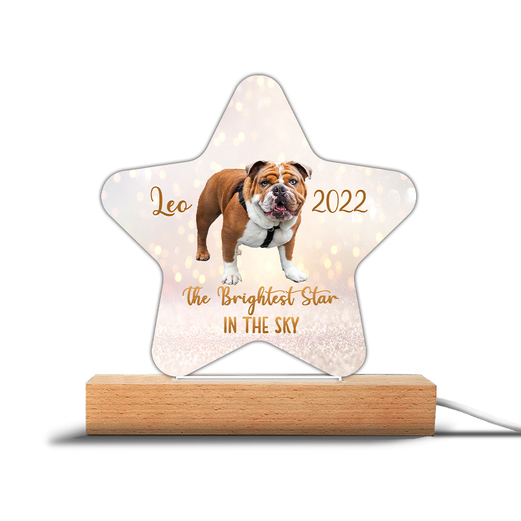 The Brightest Star In The Sky - Cat gift for who lose cat - Personalized Shaped Plaque Light Base