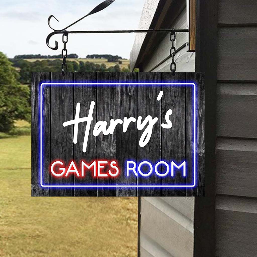 Game Room - Personalized Video Game Rectangle Metal Sign