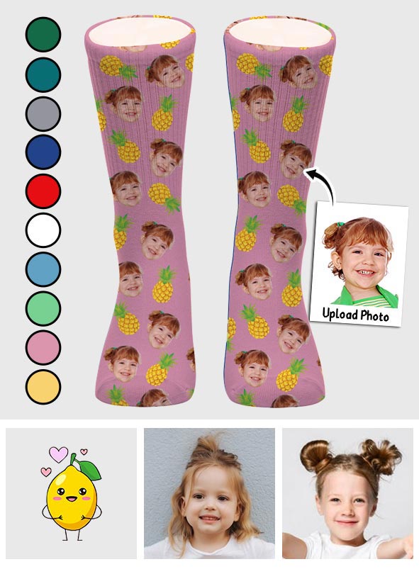 Lustiges Symbolmuster – personalisierte Socken für die Enkelin