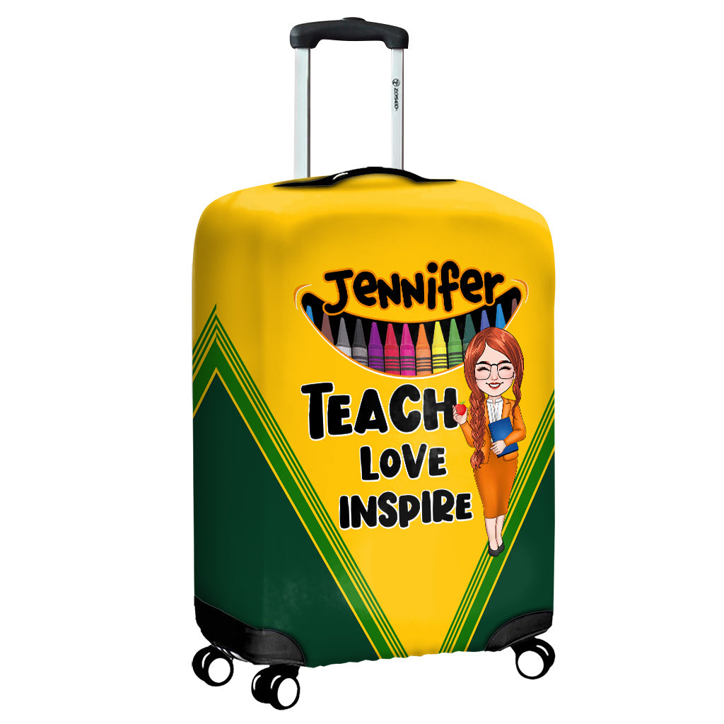 Teach Love Inspire - Personalized Teacher Luggage Cover