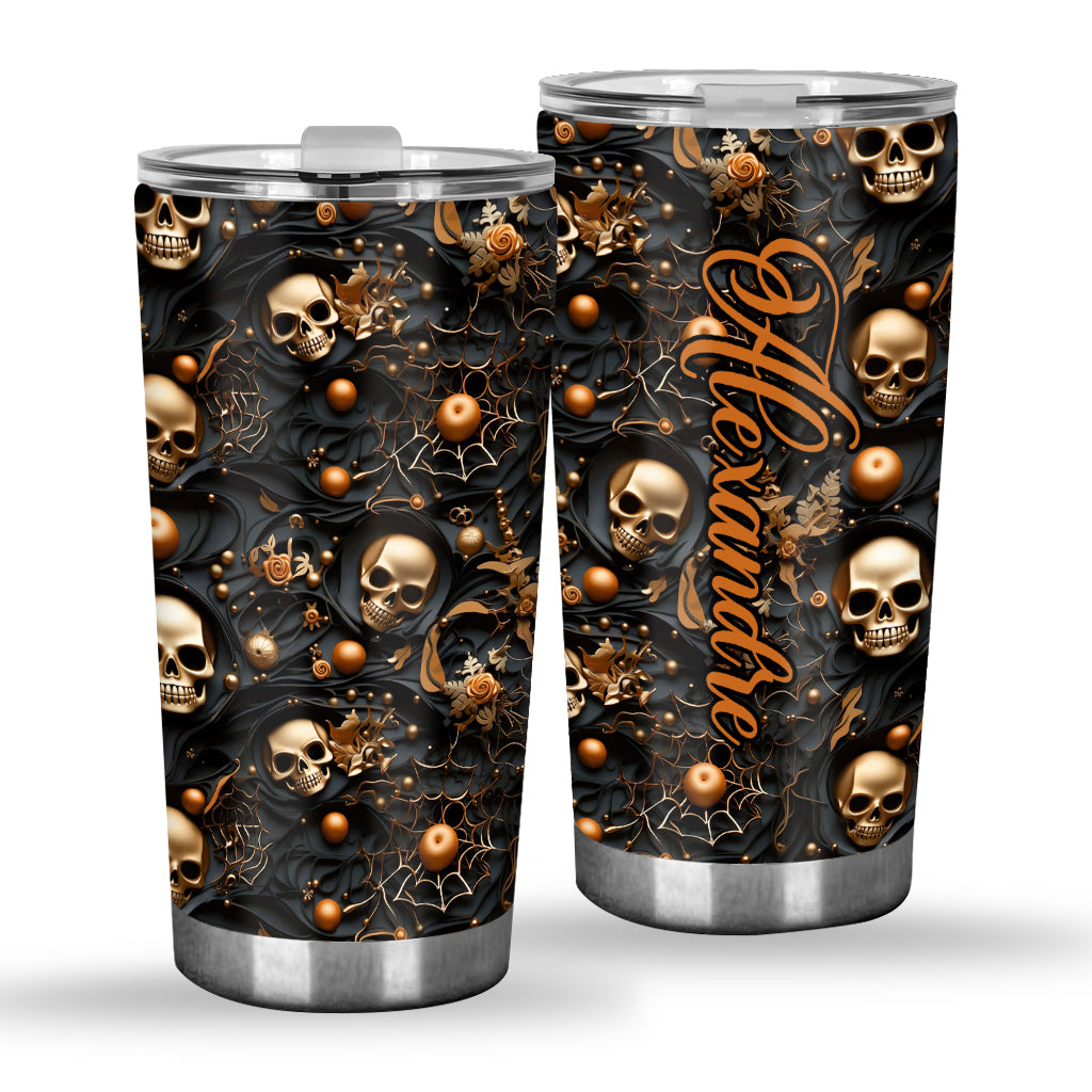 Gold Skull - Personalized Skull Tumbler