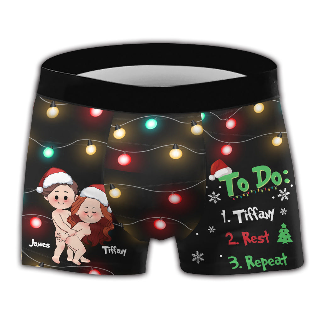 To Do List - Personalized Couple Men Boxer Briefs