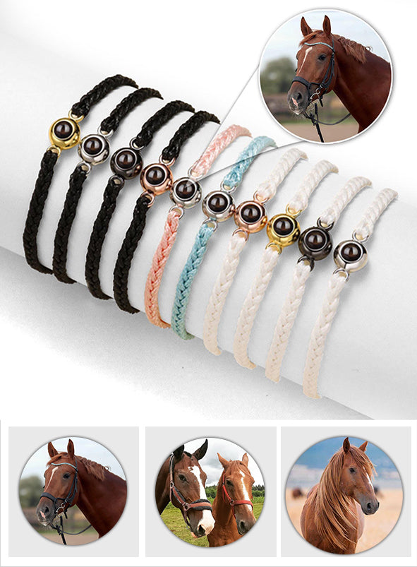 Bracelet à projection de cheval personnalisé « J'aime mon cheval »