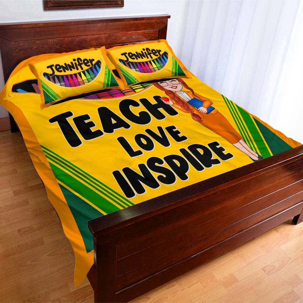 Teach Love Inspire - Personalized Teacher Bedding Set