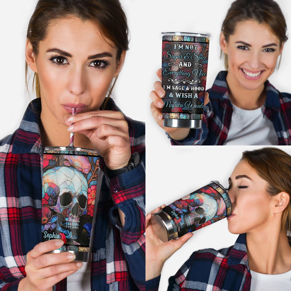 Floral Skull - Personalized Skull Tumbler
