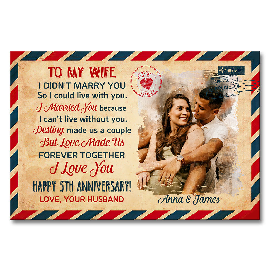 Happy Anniversary - Personalized Husband And Wife Canvas And Poster