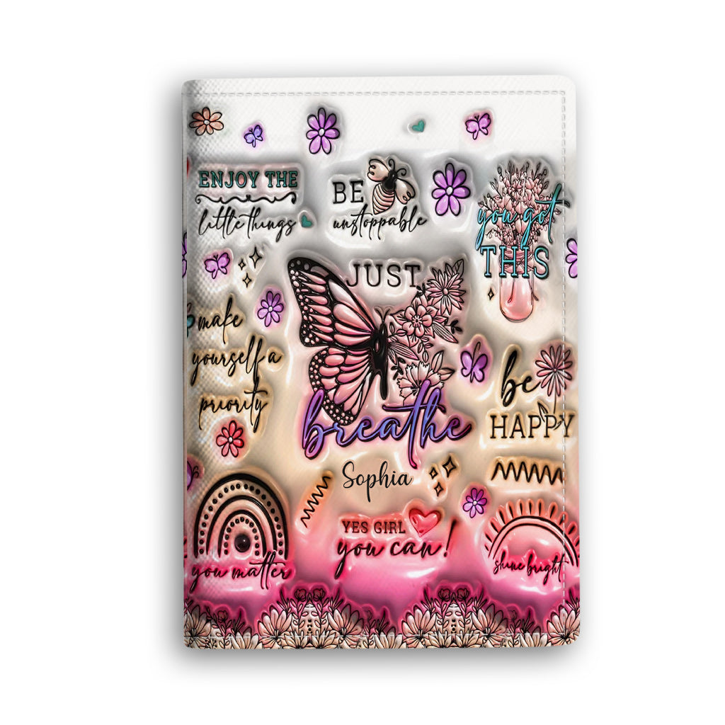 Positive Affirmations Butterfly - Personalized Butterfly Passport Holder