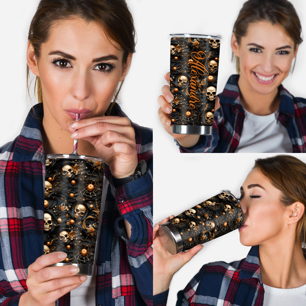 Gold Skull - Personalized Skull Tumbler