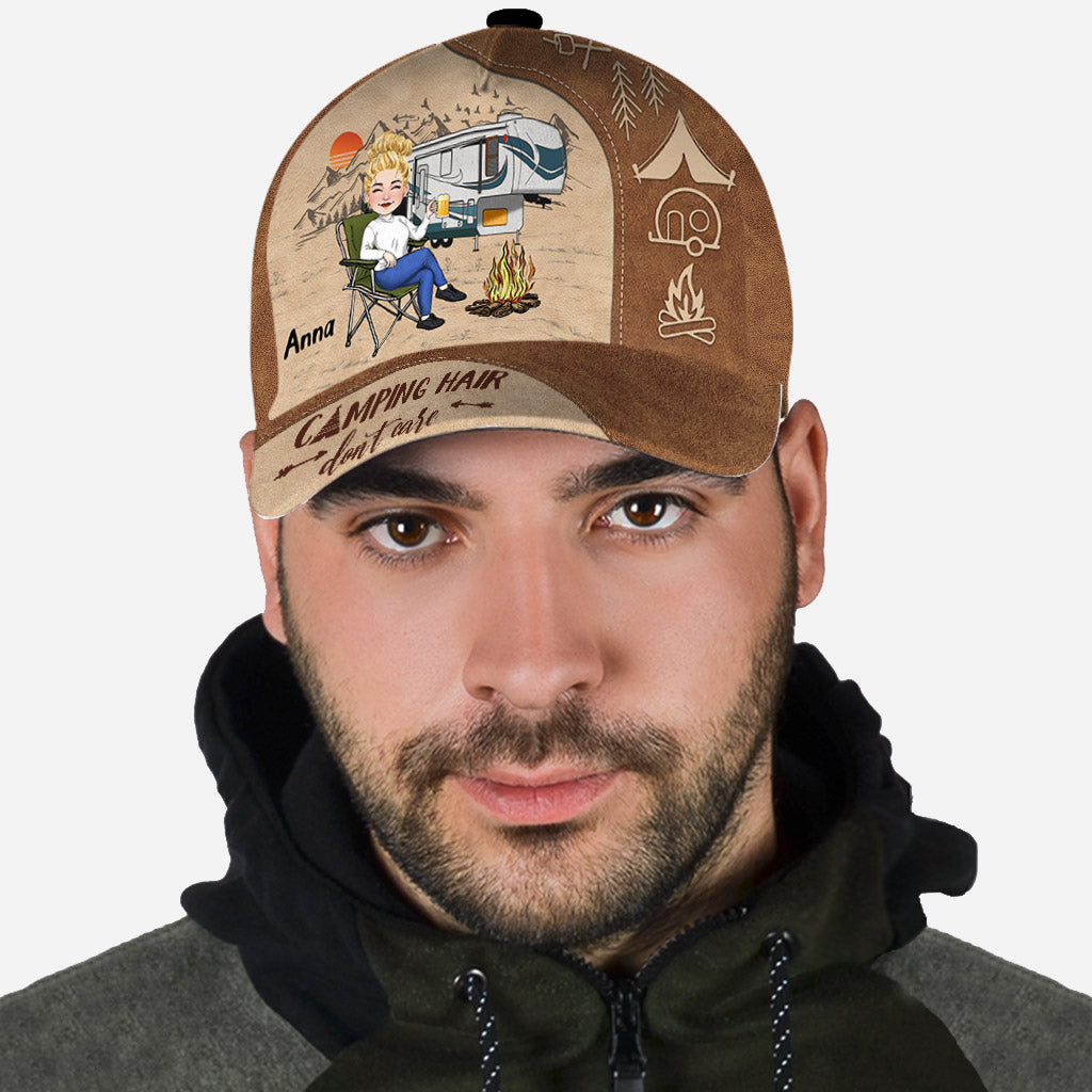 Camping Hair Don't Care - Personalized Camping Classic Cap