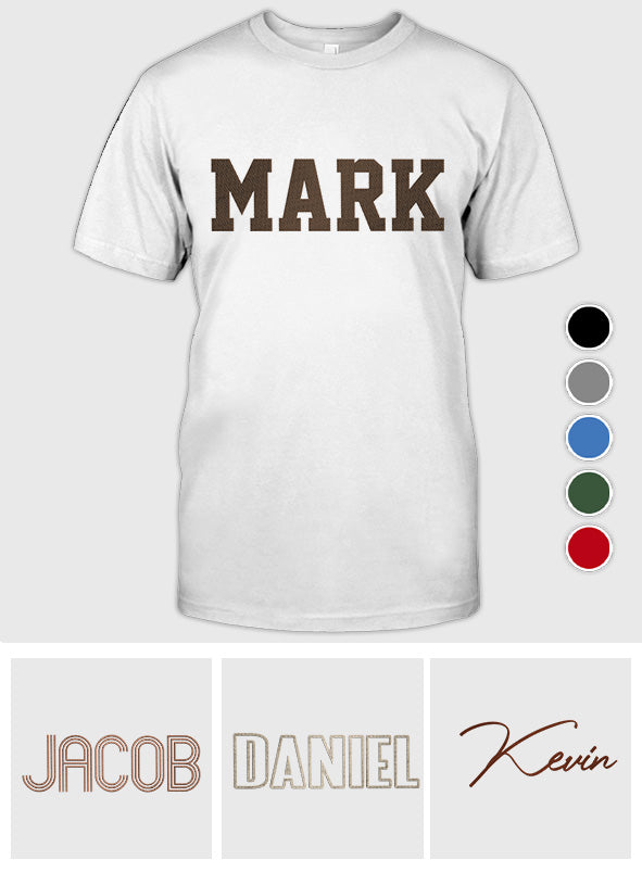 Personalisiertes T-Shirt mit Onkel-Stickerei – Individueller Name