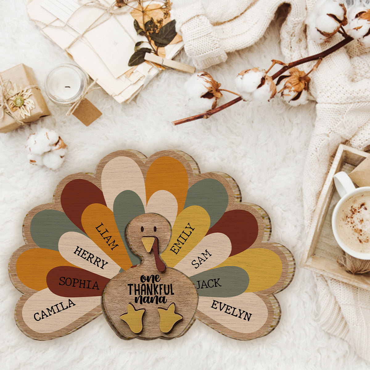 Eine dankbare Oma – Geschenk für Oma – Personalisiertes zweilagiges Holzschild / Holzplakette