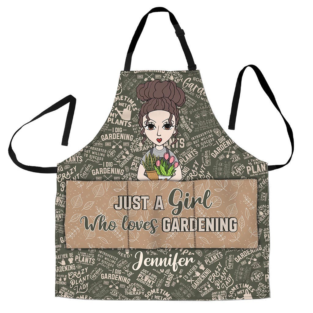 Just A Girl Who Loves Gardening - Personalized Gardening Apron