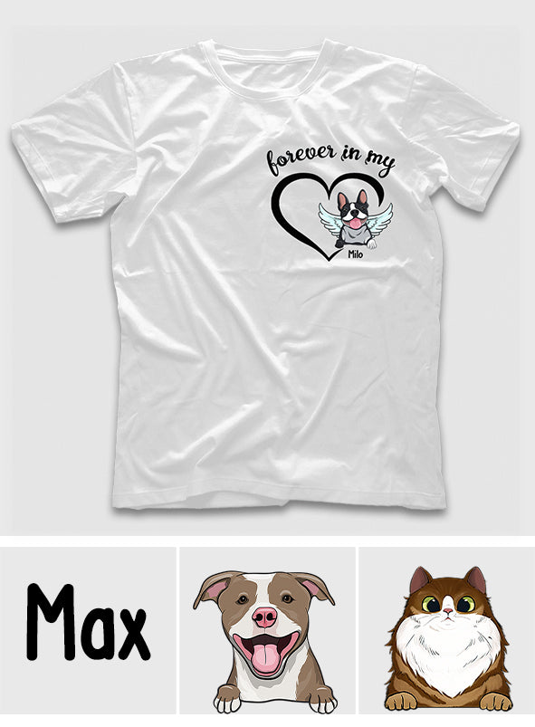 Für immer in meinem Herzen – Personalisiertes Hunde-T-Shirt und Hoodie