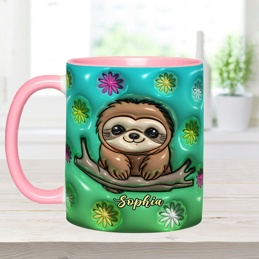 Cute Sloth - Personalized Sloth Accent Mug