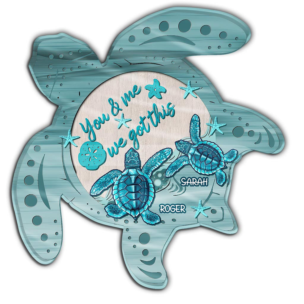 Turtley Awesome Couple - Personalized Turtle Shaped Pillow