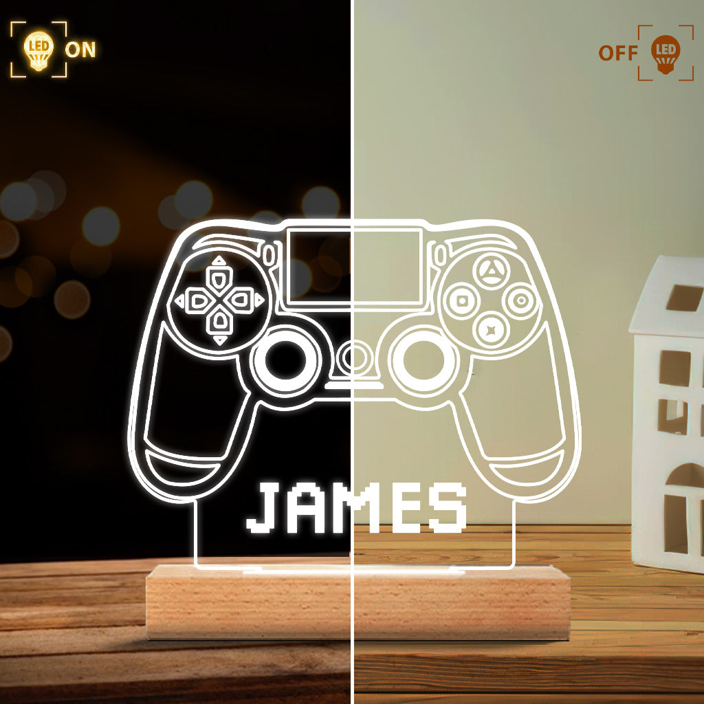 Gaming Room - Personalized Video Game Shaped Plaque Light Base