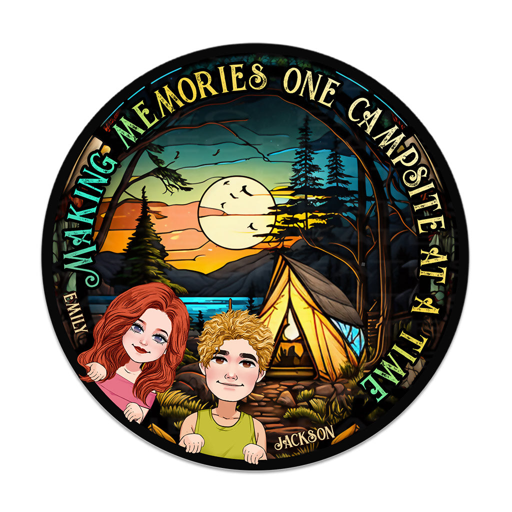 Making Memories - Personalized Camping Round Wood Sign