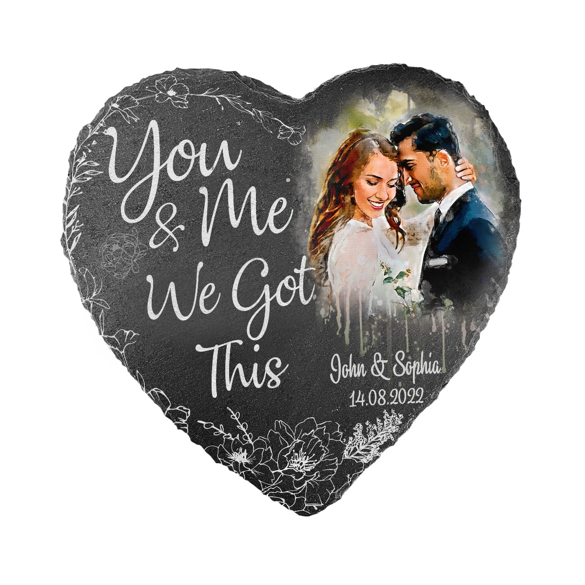 You And Me We Got This - Personalized Couple Heart Shaped Stone