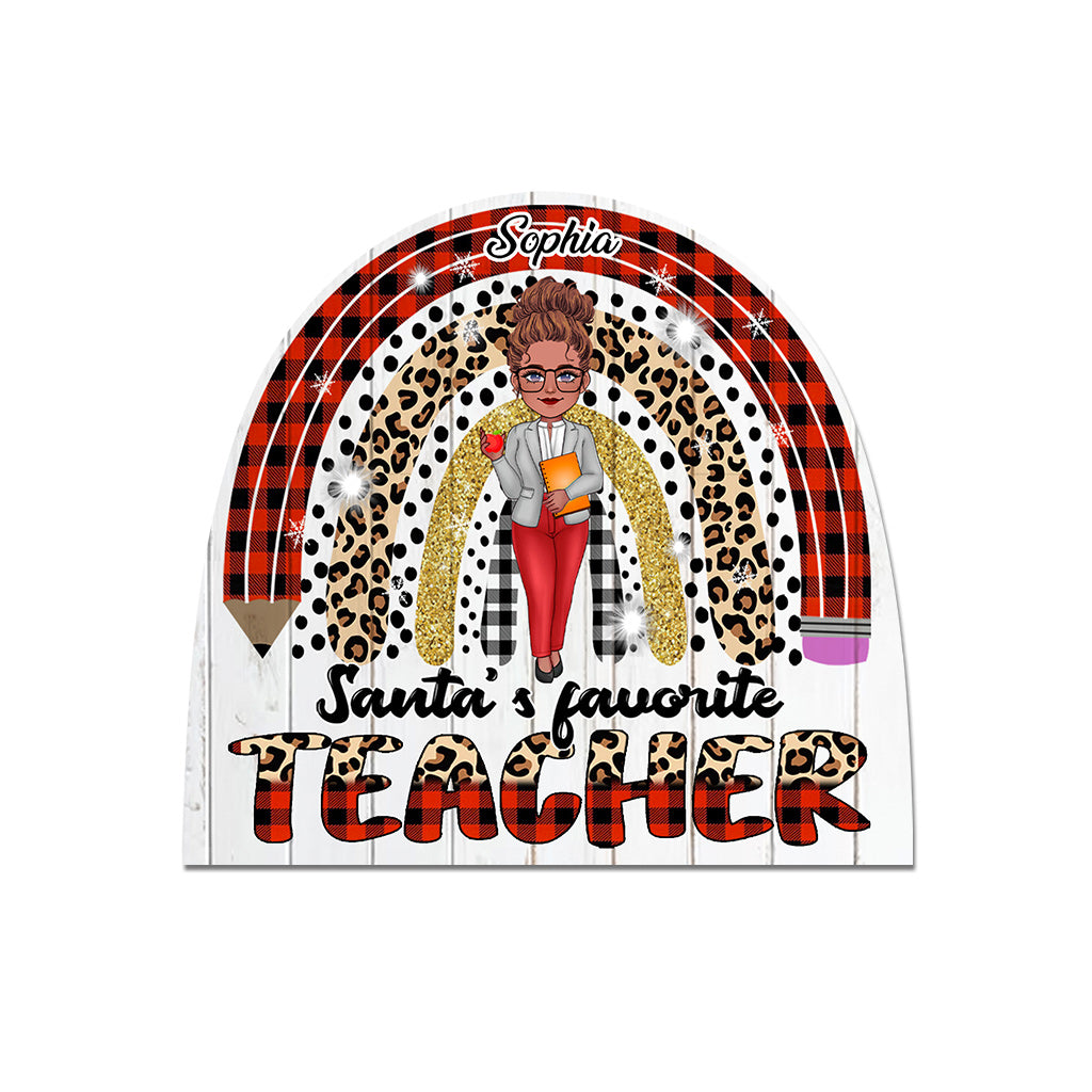 Santa's Favorite Teacher - Personalized Teacher Decal Full