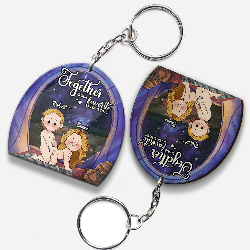 Together Is Our Favorite Place To Be - Personalized Camping Keychain