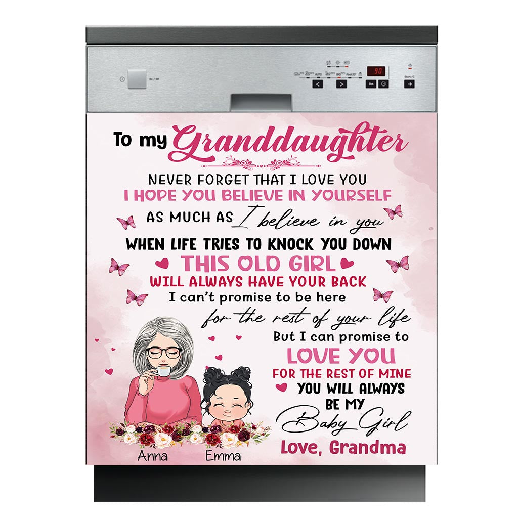 Für meine Enkelin – Personalisierter Geschirrspülerdeckel für Oma