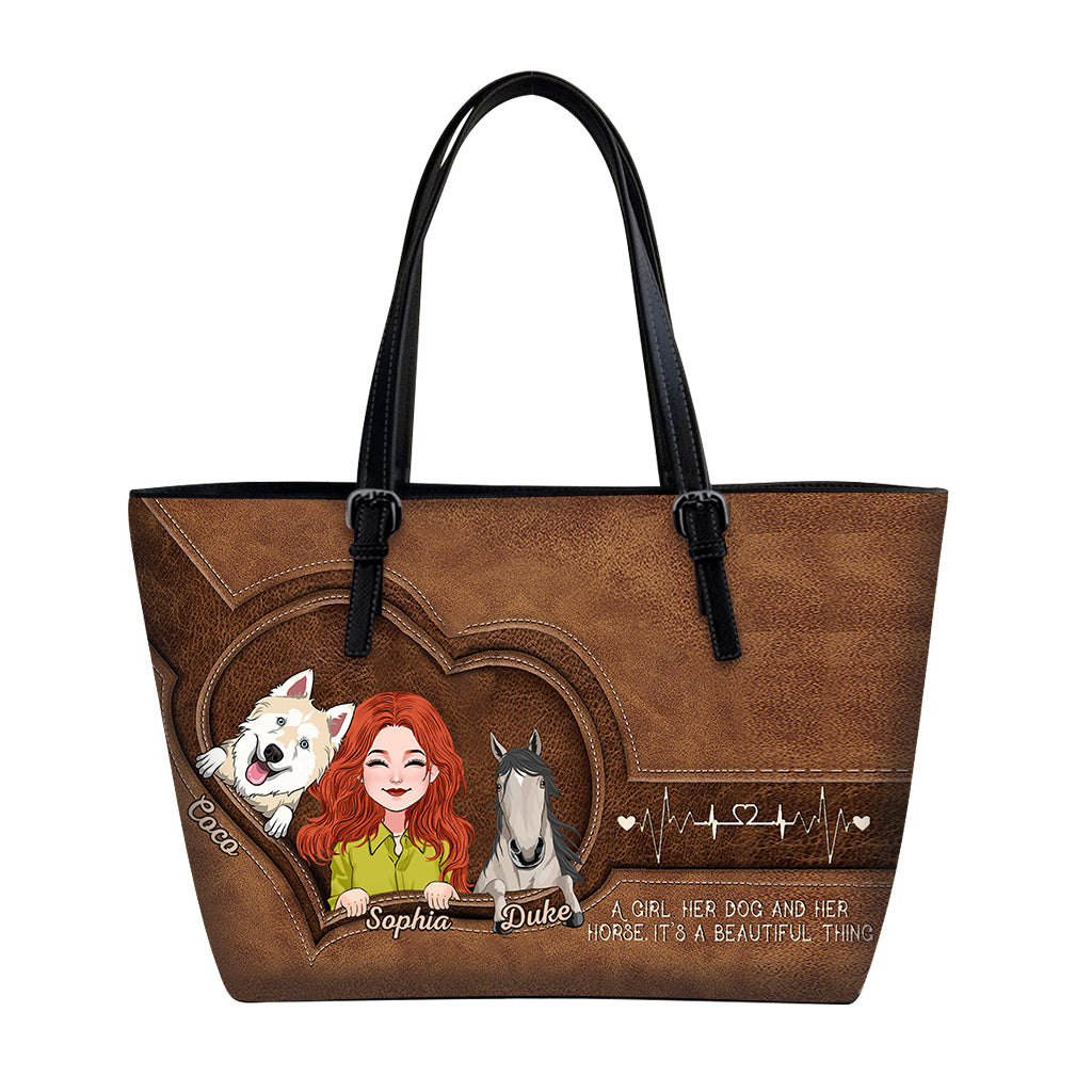 What A Beautiful Thing - Personalized Horse Leather Bag