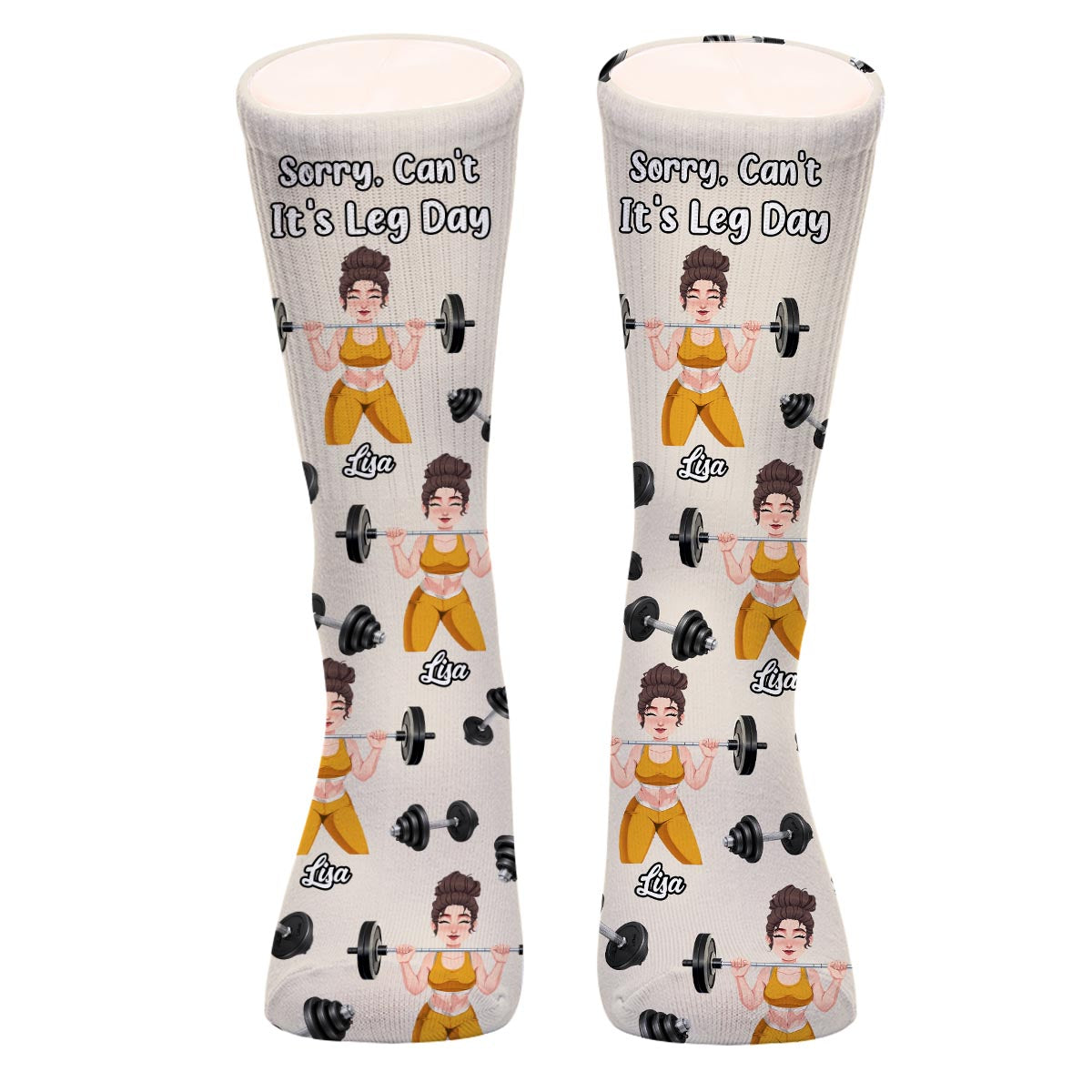 Désolé, c'est le jour des jambes ! - Chaussettes de fitness personnalisées