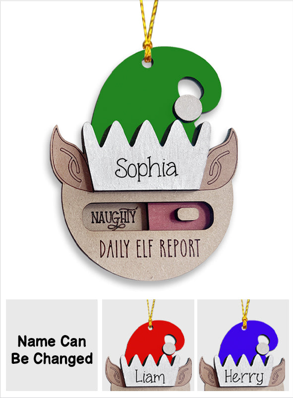 Elf Daily Report - Personalized Family Toggle Ornament