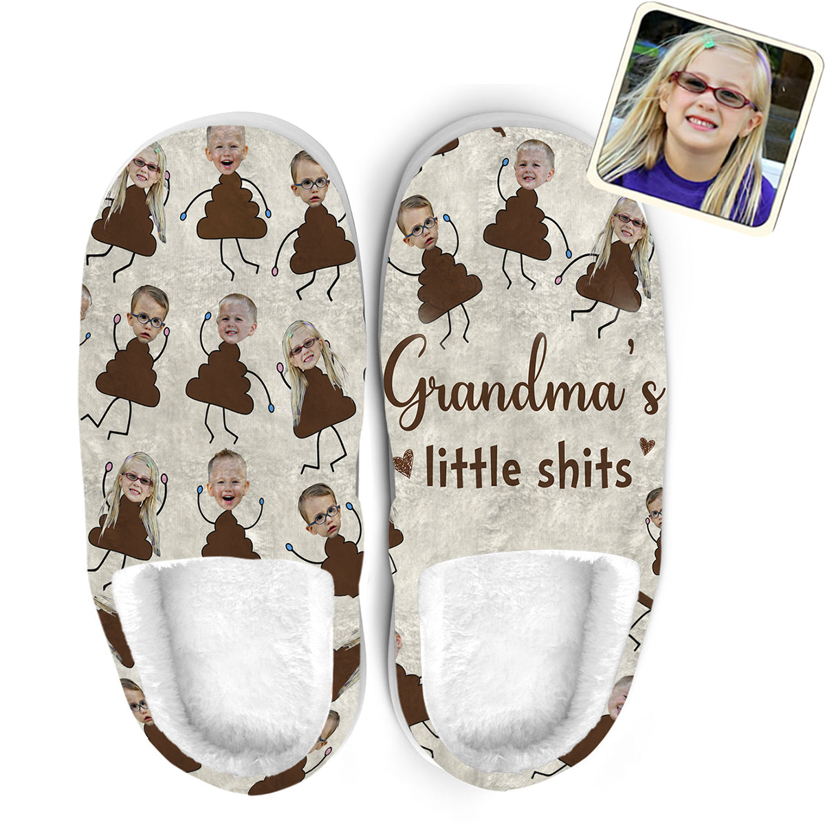 Grandma's Little Shits - Gift for grandma - Personalized Slippers