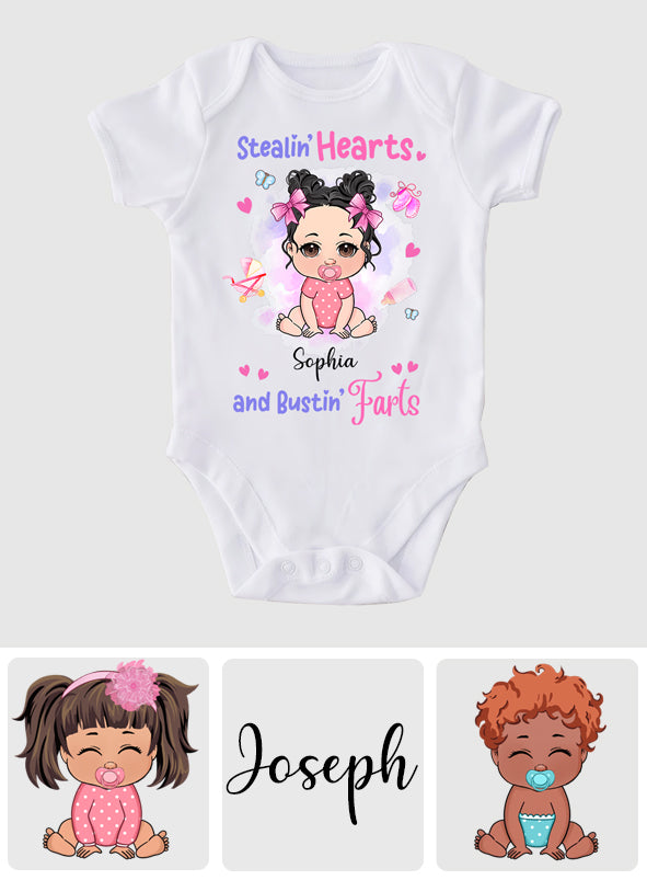 Stealing Hearts - Personalized Newborn Baby Onesie