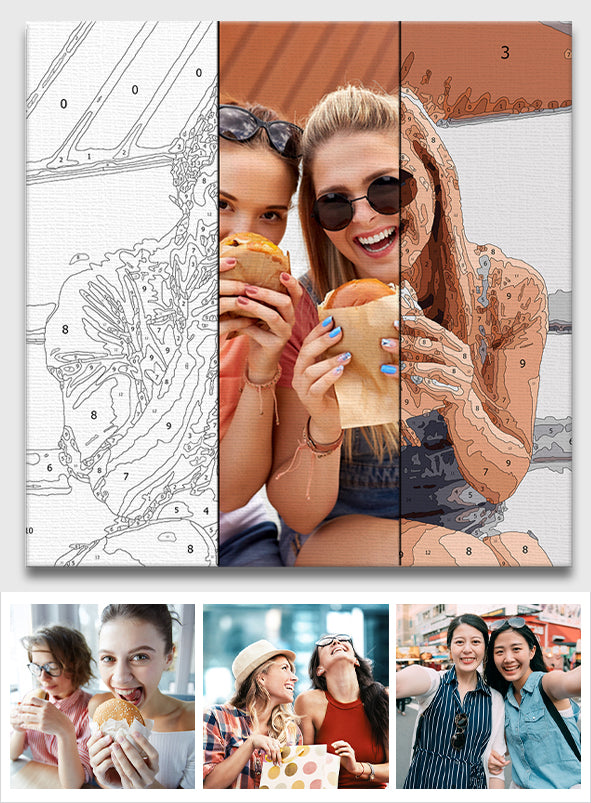 Custom Photo - Personalized Bestie Paint By Numbers Kit