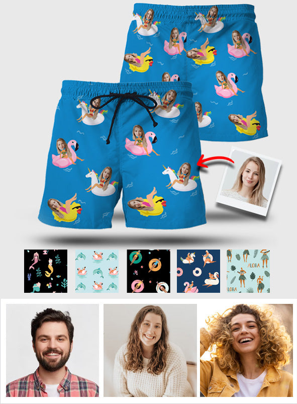 Custom Photo Men Shorts - Personalized Couple Men Shorts