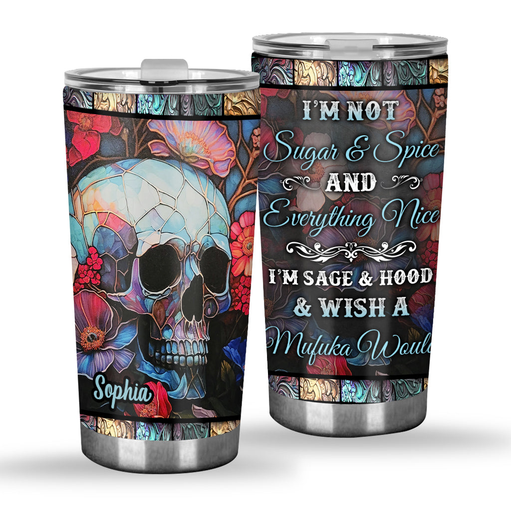 Floral Skull - Personalized Skull Tumbler