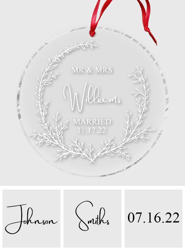 Our First Christmas As Mr & Mrs - Personalized Husband And Wife Ornament