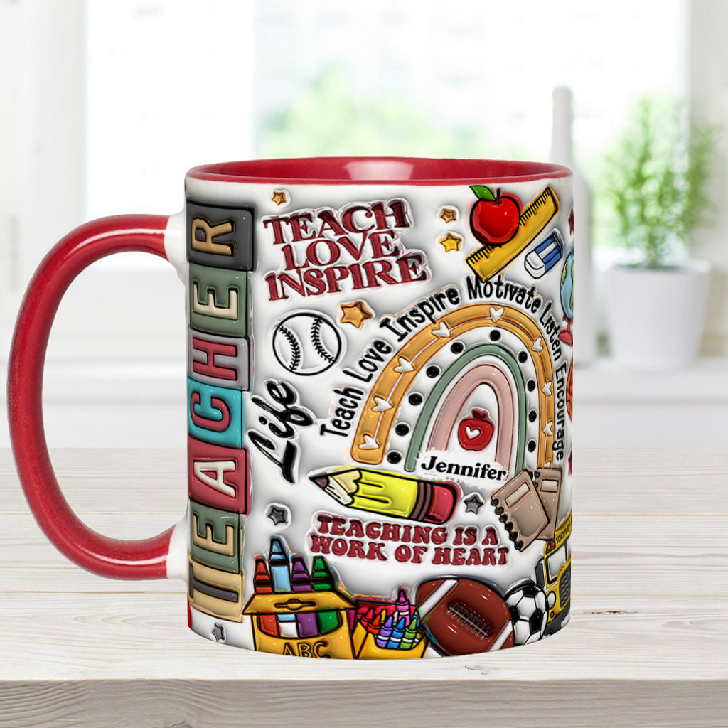 Teach Love Inspire - Personalized Teacher Accent Mug