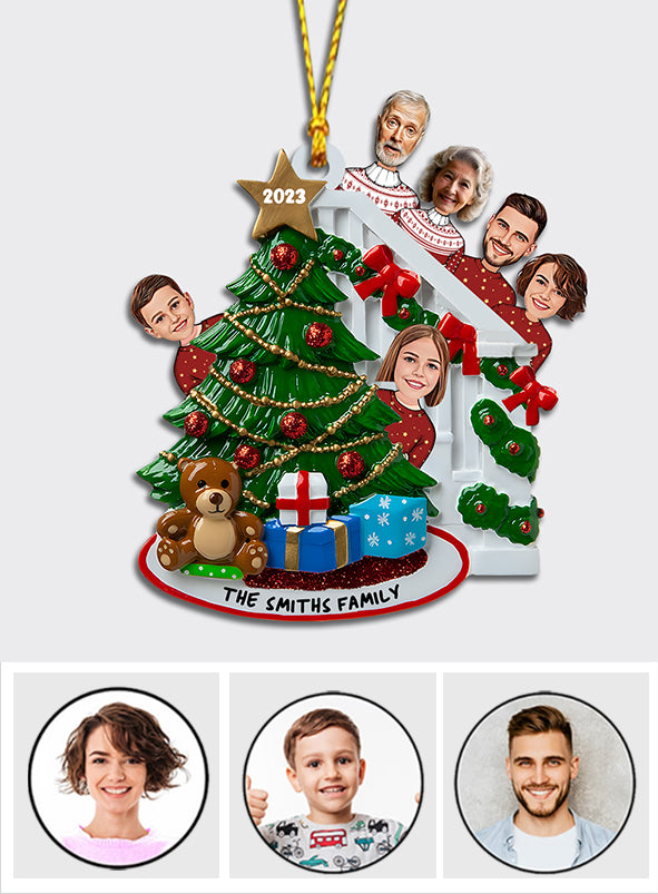 Staircase Cartoon Family - Personalized Family Ornament
