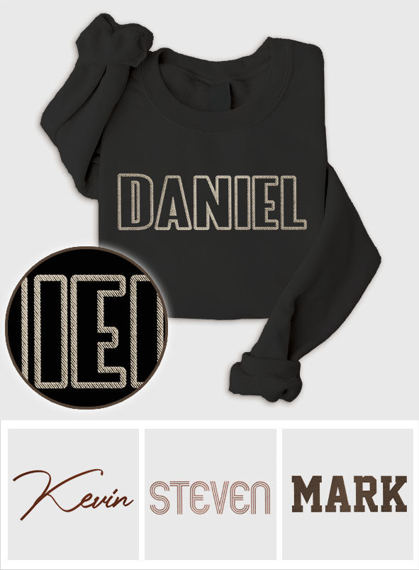 Pull brodé personnalisé pour oncle - Nom personnalisé