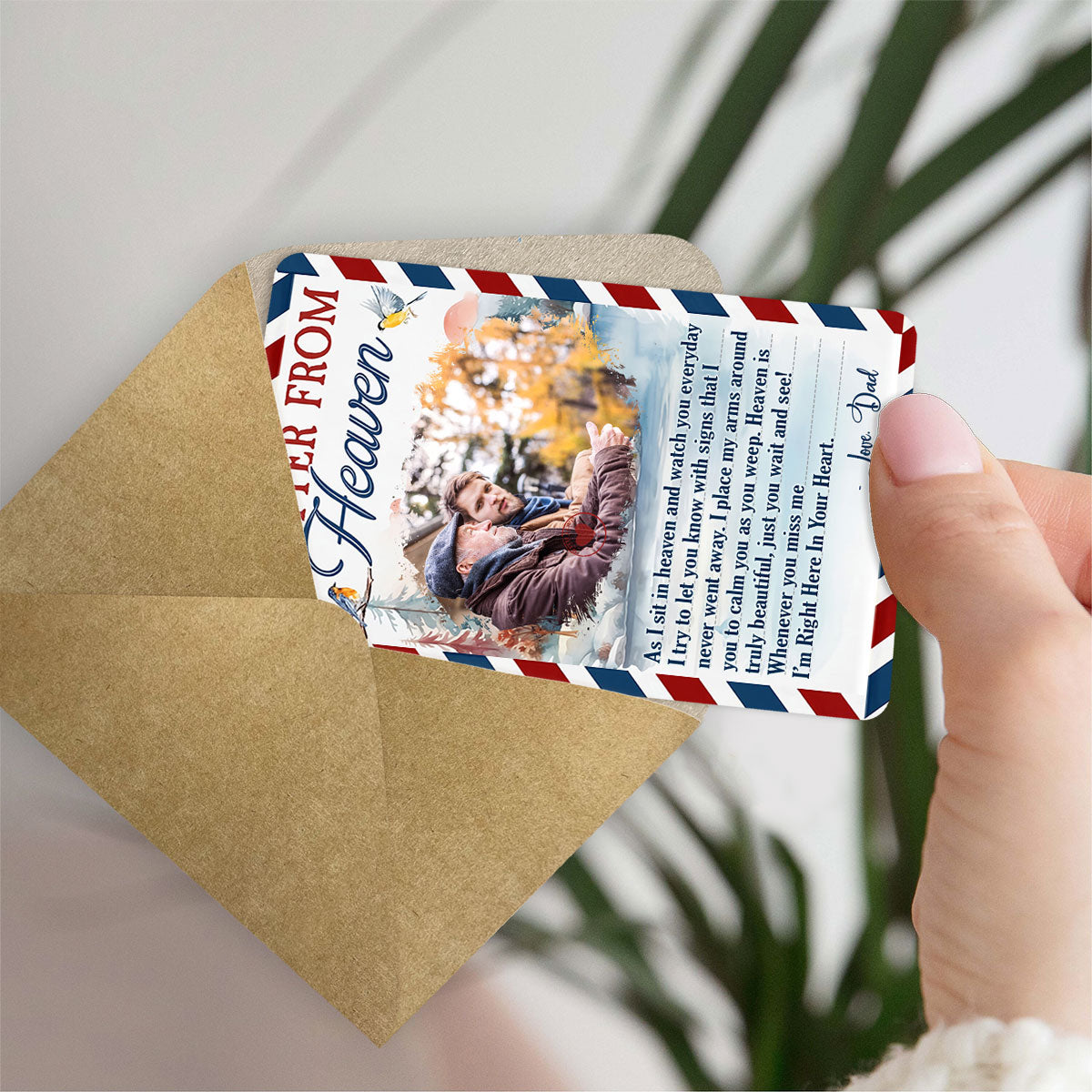 A Letter Form Heaven - Memorial gift for loss of - Personalized Wallet Insert Card
